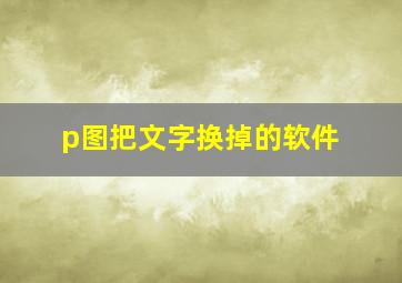 p图把文字换掉的软件