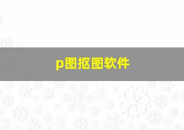 p图抠图软件