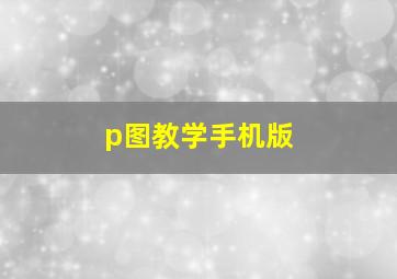 p图教学手机版