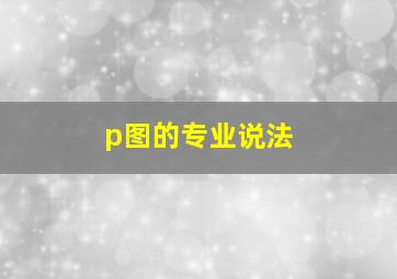 p图的专业说法