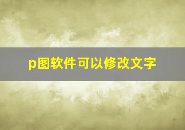 p图软件可以修改文字