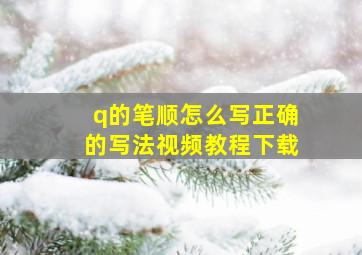 q的笔顺怎么写正确的写法视频教程下载