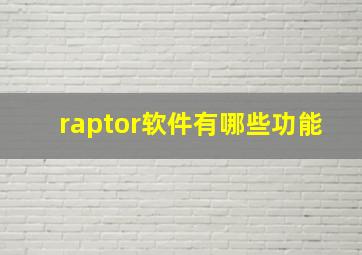 raptor软件有哪些功能