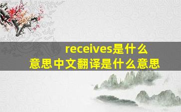 receives是什么意思中文翻译是什么意思