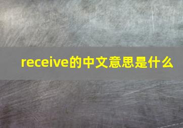 receive的中文意思是什么