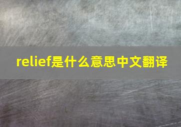 relief是什么意思中文翻译