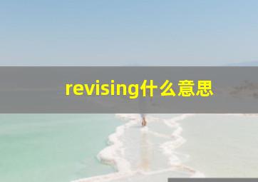 revising什么意思