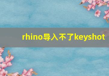 rhino导入不了keyshot