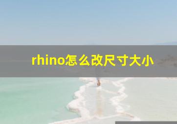 rhino怎么改尺寸大小