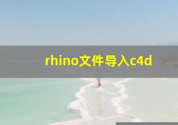 rhino文件导入c4d