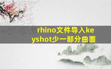 rhino文件导入keyshot少一部分曲面