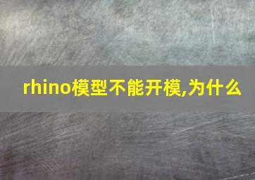 rhino模型不能开模,为什么