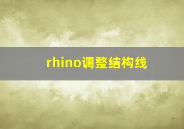 rhino调整结构线