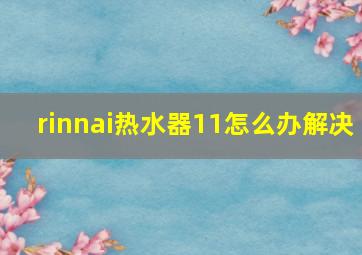 rinnai热水器11怎么办解决