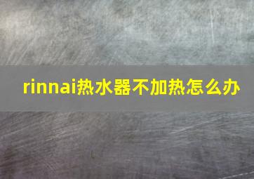 rinnai热水器不加热怎么办