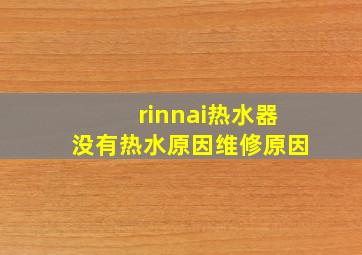 rinnai热水器没有热水原因维修原因