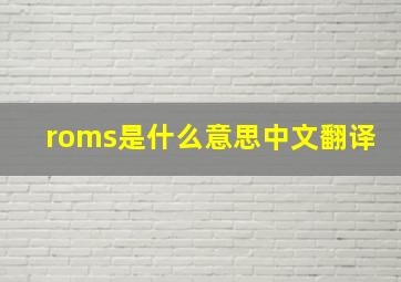 roms是什么意思中文翻译