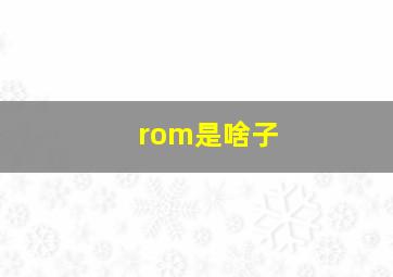 rom是啥子