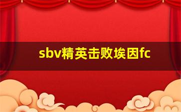 sbv精英击败埃因fc