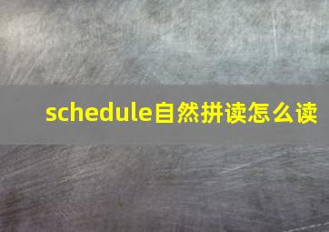 schedule自然拼读怎么读