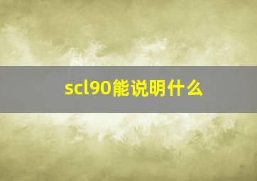 scl90能说明什么