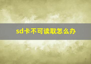 sd卡不可读取怎么办