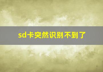 sd卡突然识别不到了