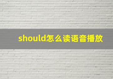 should怎么读语音播放