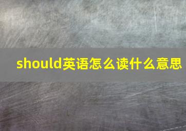 should英语怎么读什么意思