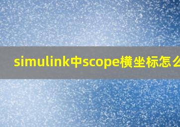 simulink中scope横坐标怎么调