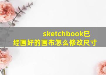 sketchbook已经画好的画布怎么修改尺寸