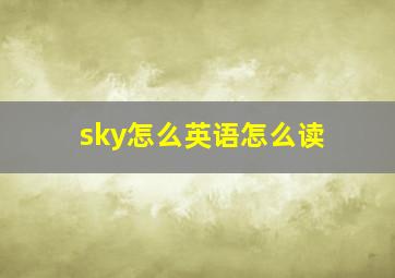 sky怎么英语怎么读