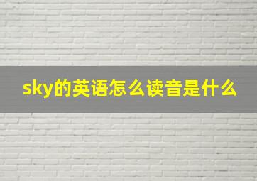 sky的英语怎么读音是什么