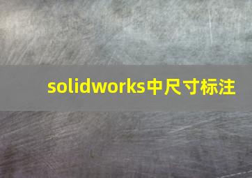 solidworks中尺寸标注