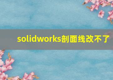 solidworks剖面线改不了