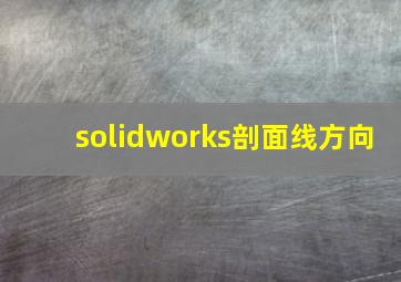 solidworks剖面线方向