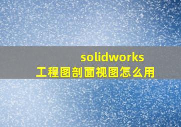 solidworks工程图剖面视图怎么用