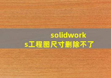 solidworks工程图尺寸删除不了