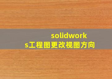 solidworks工程图更改视图方向