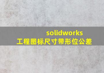 solidworks工程图标尺寸带形位公差