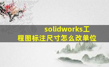 solidworks工程图标注尺寸怎么改单位