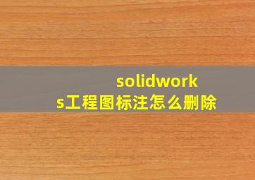 solidworks工程图标注怎么删除