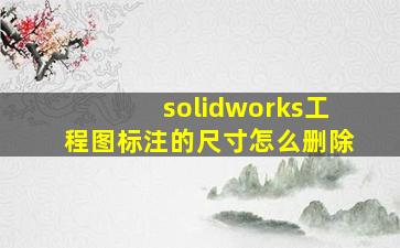 solidworks工程图标注的尺寸怎么删除