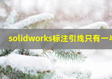 solidworks标注引线只有一半