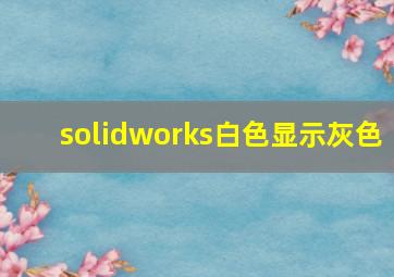 solidworks白色显示灰色