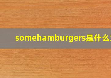 somehamburgers是什么意思