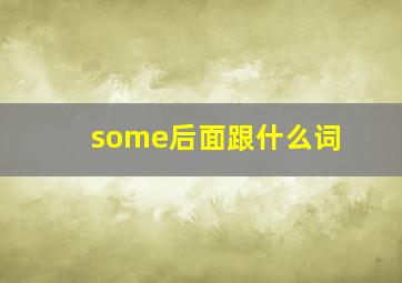 some后面跟什么词