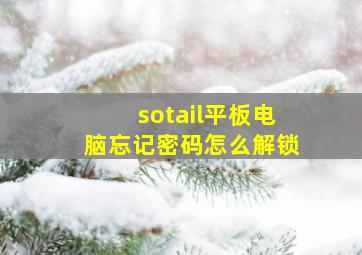 sotail平板电脑忘记密码怎么解锁