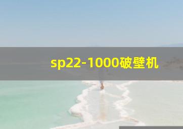 sp22-1000破壁机