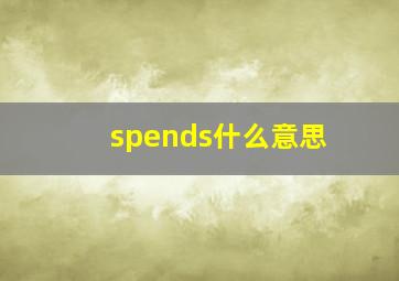 spends什么意思